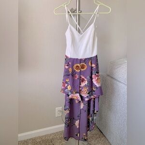 Iris Purple and Cream Floral Dress